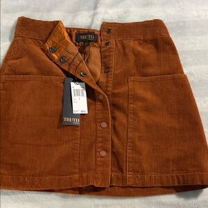 Truth Women's Mini Corduroy Skirt - Rust